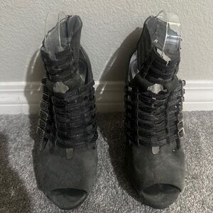 Calvin Klein Charcoal Ankle Booties - 4.5 inch heels